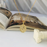 925 Silver Women's Vintage Religious Pendant Portrait Coin High Jewelry