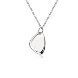 925 Silver Women Pendant Chain Smooth Geometry Necklace