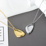 925 Silver Women Pendant Chain Smooth Geometry Necklace