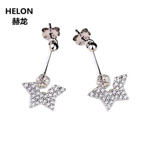 925 Silver Women Stud Earrings Pearl or Round Bead Semi Mount Earrings