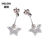 925 Silver Women Stud Earrings Pearl or Round Bead Semi Mount Earrings