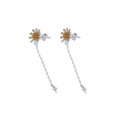 925 Silver Stud Earrings Flower Pearl Round Bead Semi Mount Earrings