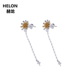 925 Silver Stud Earrings Flower Pearl Round Bead Semi Mount Earrings