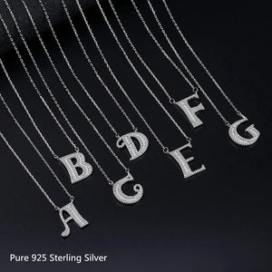 925 Silver A-Z Zircon Necklace Women's Jewelry