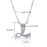 925 Silver A-Z Zircon Necklace Women's Jewelry