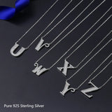 925 Silver A-Z Zircon Necklace Women's Jewelry