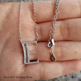 925 Silver A-Z Zircon Necklace Women's Jewelry