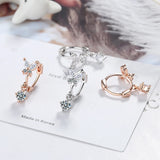 925 Silver Zircon Butterfly Stud Earrings Women Jewelry