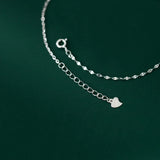 925 Silver Women's Anklet Leaves Foot Bracelets On Leg Rose Adjustable