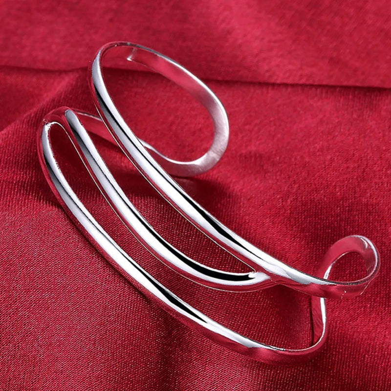 925 Silver Women's Bracelet Open Cuff Jewelry