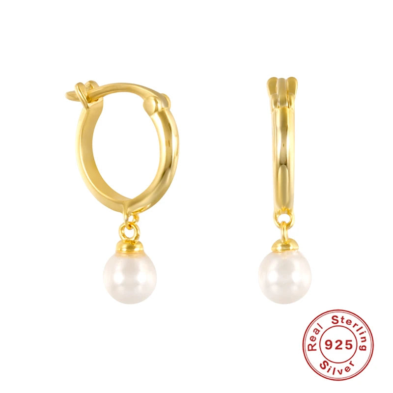 925 Silver Pearl Pendant Earrings for Anniversary Gift