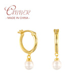 925 Silver Pearl Pendant Earrings for Anniversary Gift