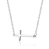 Women's 925 Sterling Silver Retro Cross Shape Pendant Necklace