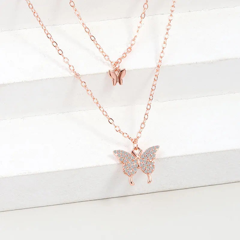 925 Silver Women's Jewelry Butterfly Pendant Necklace
