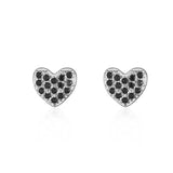 925 Silver Hearts Stud Earrings CZ Korea Jewelry