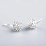925 Silver Dandelion Stud Earrings 7mm Gift For Girls
