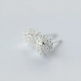 925 Silver Dandelion Stud Earrings 7mm Gift For Girls