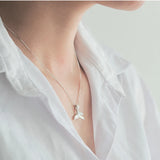 925 Silver Whale Tail Pendant Mermaid Necklace