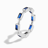 925 Silver Women's Ring with Square Sapphire