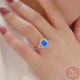 925 Silver Opal & Zircon Ring for Women