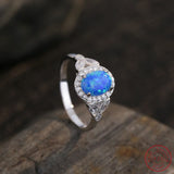 925 Silver Opal & Zircon Ring for Women