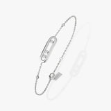 925 Silver Women's Rose Bracelet with 3 Movable Diamonds