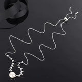 925 Silver Petal Pearl Pendant Necklace For Women