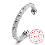 925 Sterling Silver Woven Mesh Bangle Bracelet For Woman