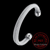 925 Sterling Silver Woven Mesh Bangle Bracelet For Woman