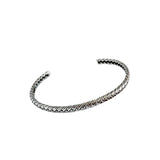 925 Sterling Silver Woven Straw Pattern Bracelet