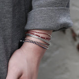 925 Sterling Silver Woven Straw Pattern Bracelet