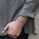 925 Sterling Silver Woven Straw Pattern Bracelet