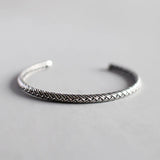 925 Sterling Silver Woven Straw Pattern Bracelet