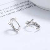 925 Silver X-shaped Crossed Zircon Earrings Crystal Hoop Wedding Jewelry