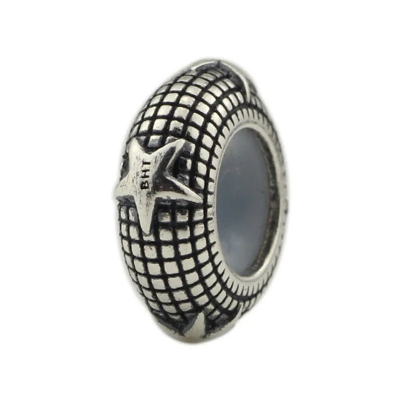 925 Silver Ball Plunger Race Bead for European Troll Bracelet