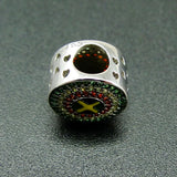 925 Silver Yellow Green Jamaica Flag Bracelet Bead Charms