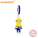 925 Sterling Silver Yellow Enamel Cartoon Beads Charms