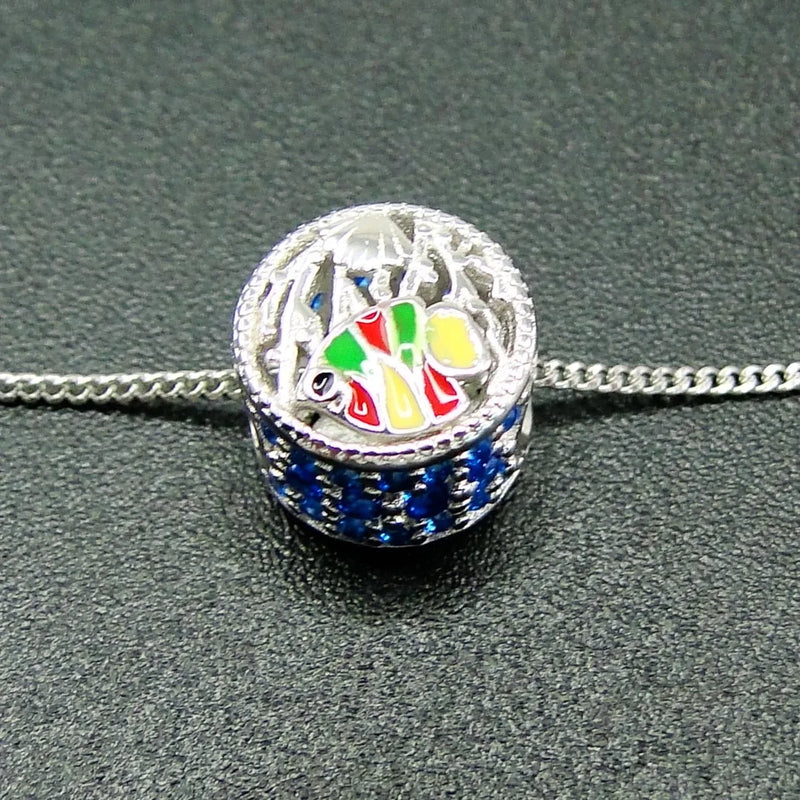 925 Sterling Silver Fish Bead Charms Jewelry for Bracelet