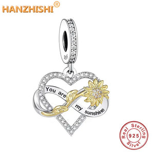 925 Silver You Are My Sunshine Flower Pendant Necklace for Anniversary