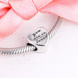 925 Sterling Silver You Are So Loved Heart Charm Beads