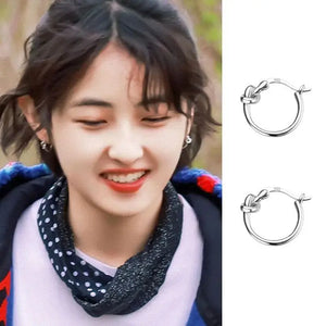 925 Silver Zhang Zifeng's Style Earrings Ins Women's Ear Buckles