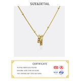 925 Silver Zircon 3 Circle Shape Necklace Full Zircon Pendant Gift For Girl