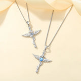 925 Silver Angel Wings Charm Pendant Necklace Wedding Party Gift