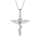 925 Silver Angel Wings Charm Pendant Necklace Wedding Party Gift