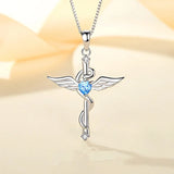 925 Silver Angel Wings Charm Pendant Necklace Wedding Party Gift