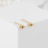 925 Silver Evil Eye Stud Earrings Classic Wedding Jewelry