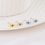 925 Silver Evil Eye Stud Earrings Classic Wedding Jewelry