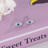 925 Silver Evil Eye Stud Earrings Classic Wedding Jewelry