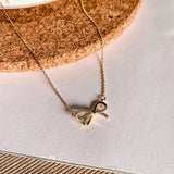 925 Silver Zircon Bowknot Pendant Necklace Fine Jewelry