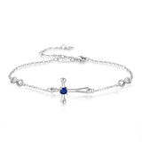 925 Sterling Silver Zircon Bracelet 14K Rose Thin Chain for Women